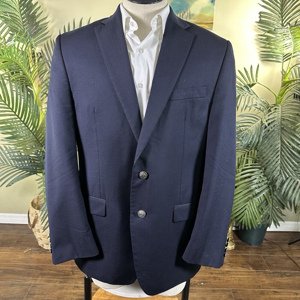 Lauren Ralph Lauren Men 44R light Wool Navy Gold Buttons 3 each cuff -  Classic